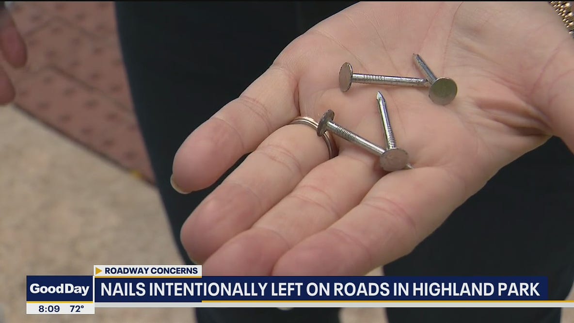 Nails intentionally left on roads in Highland Park, residents say